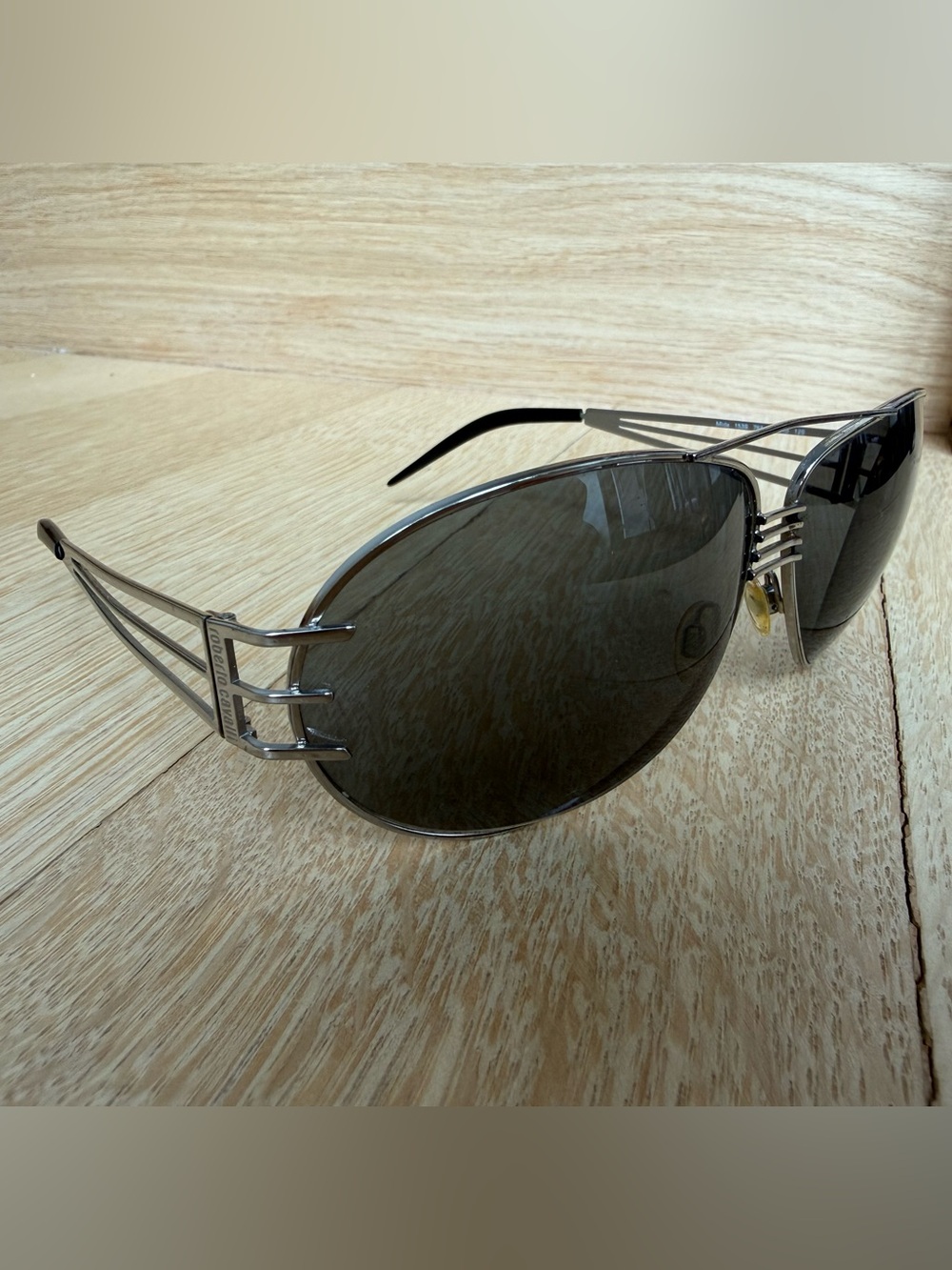 Authentic Roberto Cavalli Mens Sunglasses Silver with Dark Smoke Lenses